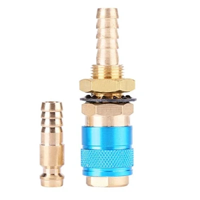 Image of Water Cooled Gas Adapter Quick Connector Fitting for MIG TIG Welder Torch (Blue)