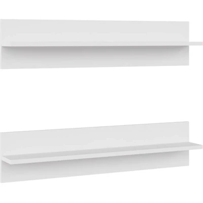 Image of vidaXL Wall Shelf 2 pcs White 80x11.5x18 cm Engineered Wood