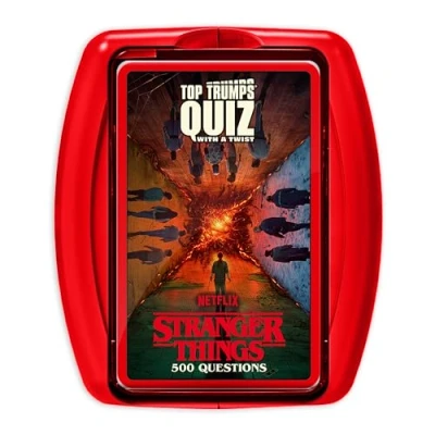Image of Top Trumps Stranger Things Quiz Game Travel Classic Guessing for 2 plus players makes a great gift ages 15