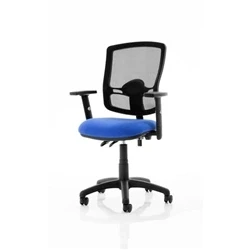 Image of Eclipse Plus II Lever Operator Chair Mesh Back Adjustable Arms Blue