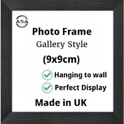 Image of Modern 9x9 Inch Picture Frame Square Frames With Safe Perspex Front &amp; Wall Hanging Hooks Photo Poster Black Oak White (Black, Inch)
