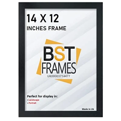 Image of Bargain Shop Az BLACK WOODEN EFFECT PICTURE PHOTO FRAMES (14&quot; x 12&quot; (355.6mm 304.8mm), Black)
