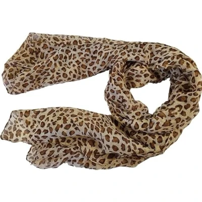 Image of World of Shawls Beautiful Light Beige Large Animal Leopard Print Style Shawl/Scarf/Wrap