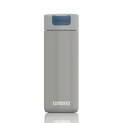 Image of Kambukka Travel Mug 500ml/17oz Insulated Coffee Cup Leak Proof Thermal Stainless Steel Flask to go hot Cold Olympus Serious Grey