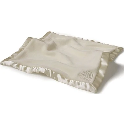 Image of Prince Lionheart Silkies Two Pack Comforter Soft Plush &amp; Satin Trim Tactile Stimulation Newborn, Baby Toddler Washable Cream,12.9X25.3X3.4