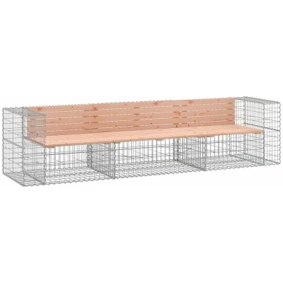 Image of vidaXL Garden Bench Gabion Design 287x71x65.5 cm Solid Wood Douglas