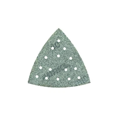 Image of Mirka Iridium sanding Triangle Premium Sandpaper 93x93x93mm 15 Hole Grip, Grit 40, 50 pcs / For paint, putty, primer, wood, steel, mineral materials, plastic.