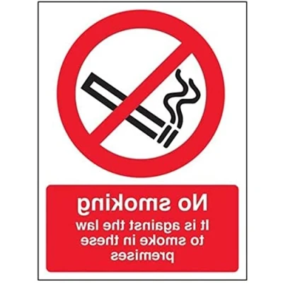 Image of VSafety 57020AU W &quot;No Smoking/Against The Law&quot; Prohibition Sign, Window Sticker, Portrait, 200 mm x 300 mm, Black/Red