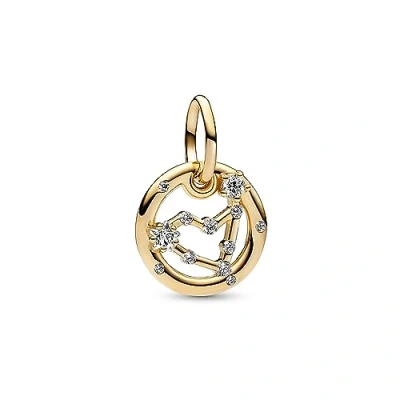 Image of Pandora Moments Capricorn zodiac 14k gold plated dangle with clear cubic zirconia