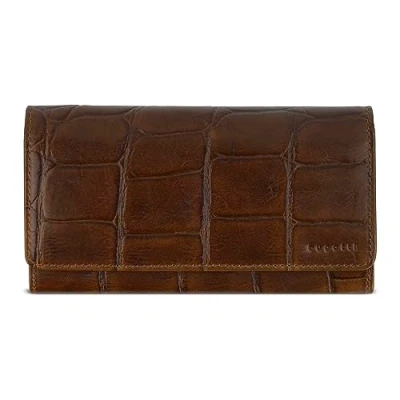 Image of Bugatti Nevio Women&#039;s Long Wallet with RFID Protection Croc Look, Cognac, M