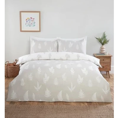 Image of Rapport home Fern Microfibre Full Bedding Set Single Multi Reversible Duvet Cover, Fitted Sheet with matching Pillowcases