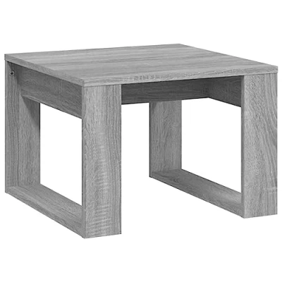 Image of vidaXL Grey Sonoma Engineered Wood Side Table Modern Sofa Console Couch Tea End for Living Room/Office/Bedroom 50x50x35 cm