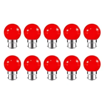 Image of ZFQ 10 Pack B22 Bayonet Colored LED Light Bulbs 2W G45 Golf Ball Mini Globe Bulb Lighting Bulbs,Red for Outdoor Indoor String Patio Garden Party Christmas, Tree, Fairy Night Lights
