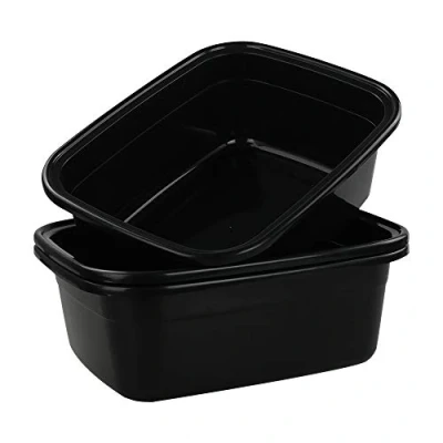 Image of Gloreen 16 Liter Plastic Washing Up Bowls, Black, Set of 3