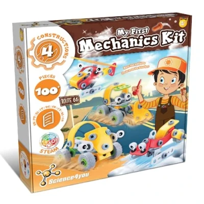 Image of Science4you First Engineering Kit Construction Toys and Building Games for Kids, Tool 100+ Pieces &amp; 4+ Toys, Craft Set Stem Gift 4 Year Old Boys Girls