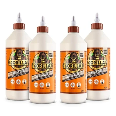 Image of Gorilla 5044361 Wood Glue 1L (4 Pack)