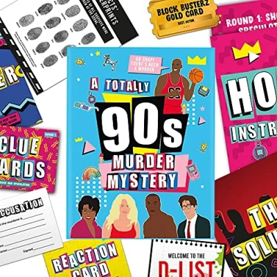 Image of Gift Republic A Very 90s Murder Mystery Family Board Game, Multicoloured, GR670036