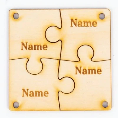 Image of PARTYRAMA.CO.UK Personalised Family &amp; Friends Puzzle Keyrings Pack of 4