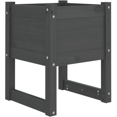 Image of vidaXL Planter Grey 40x40x52.5 cm Solid Wood Pine