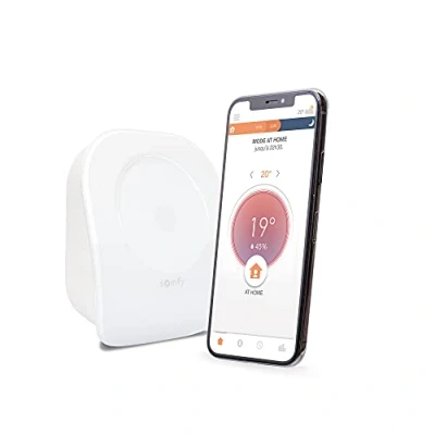 Image of Somfy 1870774 Wired Connected Thermostat V2 For Heating or Individual Boiler Dry Contact Compatible with Amazon Alexa, Google Assistant &amp; Tahoma (switch)