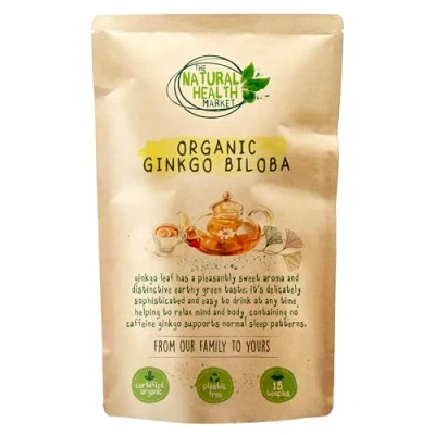 Image of Organic Ginkgo Biloba Tea Bags 15 Pyramid Bag Pack By The Natural Health Market