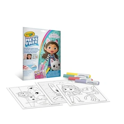 Image of CRAYOLA Color Wonder, Coloring Set containing 18 Colouring Pages and 4 Felt tip pens with The Theme of Gabby Magic House, Creative Activity for Children, Age 3, 4, 5 Years, 75 2861