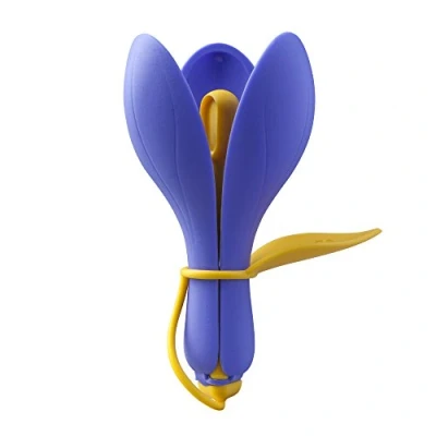 Image of Zeal Silicone 5 Piece Measuring Spoon Set Dual Colour Violet/Yellow
