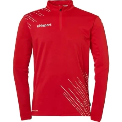 Image of uhlsport Men&#039;s Score 26 1/4 Zip Top Sports Jacket Sweatshirt Pullover Football Fitness Gym Hoody Jumper Red/White