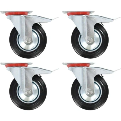 Image of vidaXL Swivel Casters with Double Brakes 4 pcs 160 mm