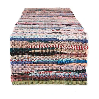Image of DII 100% Cotton, Everyday Machine Washable Chindi Rag Table Runner, 14 x 72, Multi Color