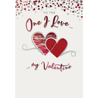 Image of Piccadilly Greetings Valentine&#039;s Day Card, To The One I Love Hearts 9 x 6 inches
