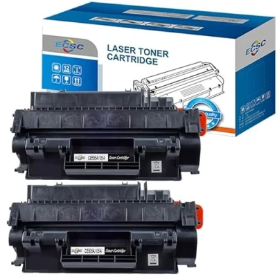 Image of ECSC Toner Cartridge CE505A / 05A For Printer, Compatible With HP LaserJet P2030 P2035 P2035n P2055 P2055d P2055dn P2055x Printers Black(2 Pack)