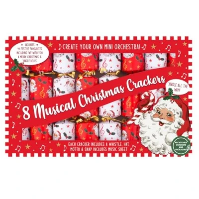 Image of YöL 8 Musical Whistle Christmas Crackers Festive Family Novelty Kids, Xmas Dinner Party Celebration