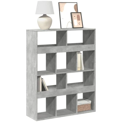 Image of vidaXL Bookcase Concrete Grey 100x33x125.5 cm Engineered Wood