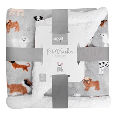 Image of YöL Super Soft Grey Pet Blanket Comforting Puppy Dog Separation Anxiety 120x100cm