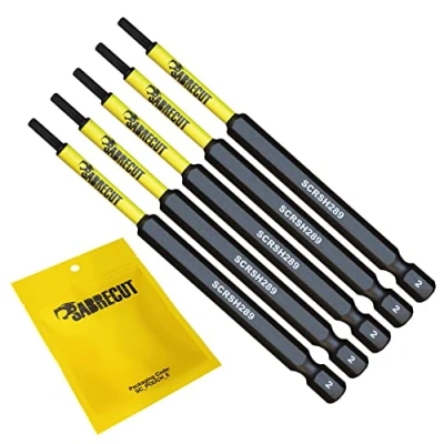 Image of 5 x SabreCut SCRH289_5 89mm H2 Hex Magnetic Impact Screwdriver Driver Bits Set Single Ended Heavy Duty Compatible with Dewalt Milwaukee Bosch Makita and Others