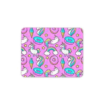 Image of Destination Vinyl ltd Pink Mouse Mat Pad Unicorn Donut Cat Doughnut PC Computer #8332