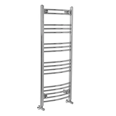 Image of Warmehaus Curved Bathroom Heated Towel Rail Radiator Rad Warmer 1200 x 495 Chrome Central Heating Ladder