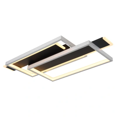 Image of Finnley Integrated LED Semi Flush Ceiling Light Matt Black 3000K