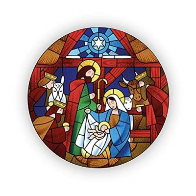 Image of stika.co Pack of 24, 72, 240 Paper Labels, Holy Family, Nativity Christmas Self Adhesive Stickers, Holiday, Stationary (72)