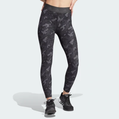 Image of adidas Women&#039;s Techfit Camo 7/8 Leggings, Grey Six/Carbon, S