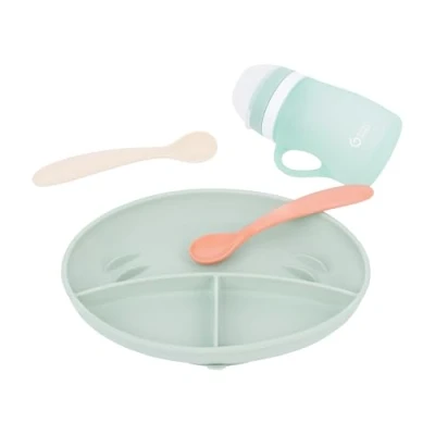 Image of Babymoov GROW&#039;ISY Toddler Feeding Set, Silicone, Divided Plate, 24 36 m