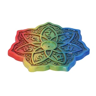 Image of Nemesis Now Rainbow Meditation Incense Burner 26cm (Set of 4), Multi Colour