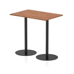 Image of Italia 1200 x 800mm Poseur Rectangular Table Walnut Top 1145mm High Black Leg