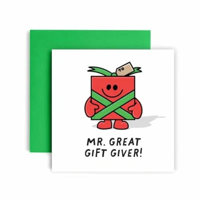Image of Huxters Funny Christmas card for Him Gift Giver Husband Dad Daddy Uncle Brother Son Traditions (Mr)