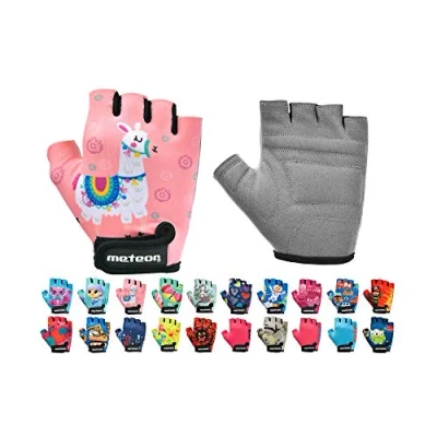 Image of meteor Kid Cycling Gloves With Short Half Fingers Fastened Children Child Bike Safety Accessories Hand Protect