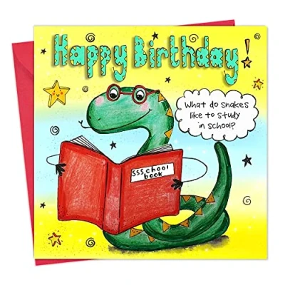 Image of Twizler Childrens Birthday Card with Snake Design Funny Joke Happy Kids for Boy or Girl