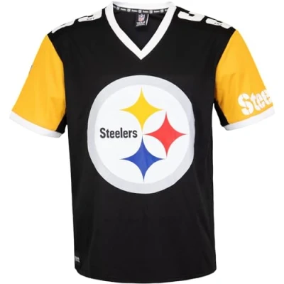 Image of Fanatics Recovered NFL Team Colour Block Jersey, Pittsburgh Steelers, L