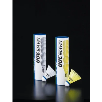 Image of YONEX 12x Mavis 300 Yellow Cork Base Badminton Shuttles (2x Pk6) Medium