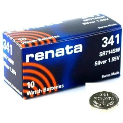 Image of 10 x Renata 341 Swiss Made Lithium Coin Cell Battery SR714SW